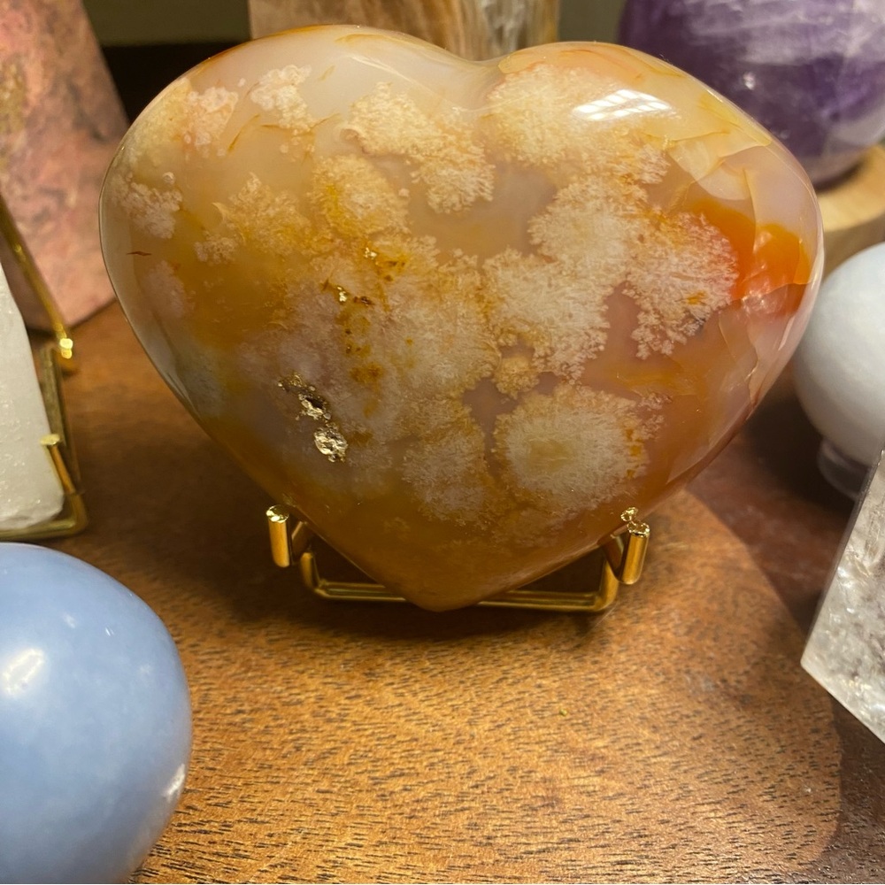 Crystal~New Carnelian Flower Agate. She’s a Thick heavy Heart!
